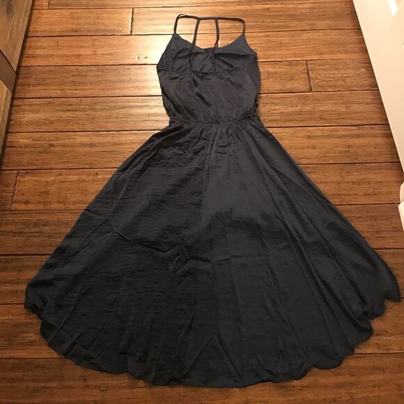 Ruffle Blue Dress Hi-Low Navy - Picture 5 of 5